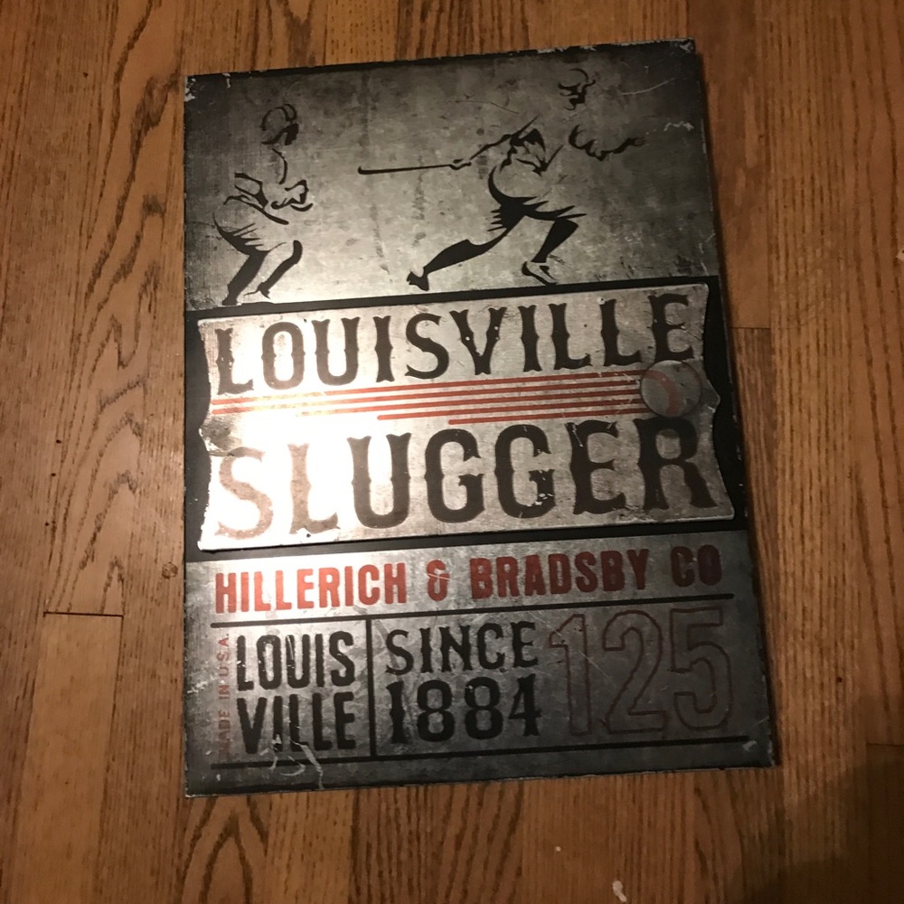 Metal Louisville Slugger sign